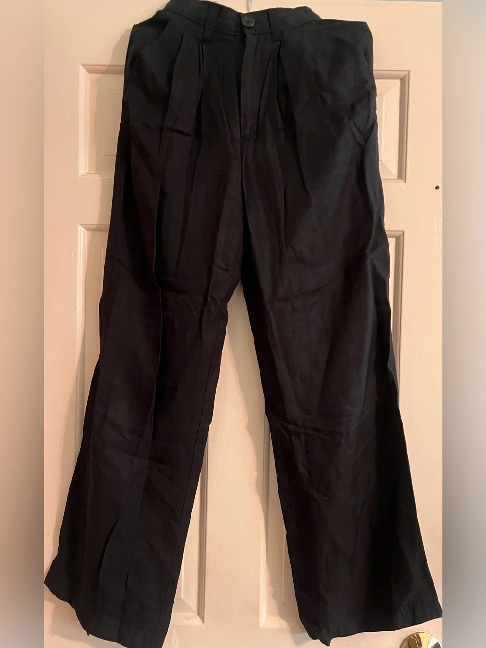 Anine bing linen Black Wide Leg pants clean beauty preppy apiece apart toteme 30